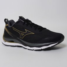 Tênis Mizuno Wave Dynasty 5 Masculino - Preto e Dourado