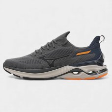 Tênis de Corrida Masculino Mizuno Wave Mirai 7 - Cinza e Laranja Tênis de Corrida Masculino Mizuno Wave Mirai 7 - Cinza e Laranja
