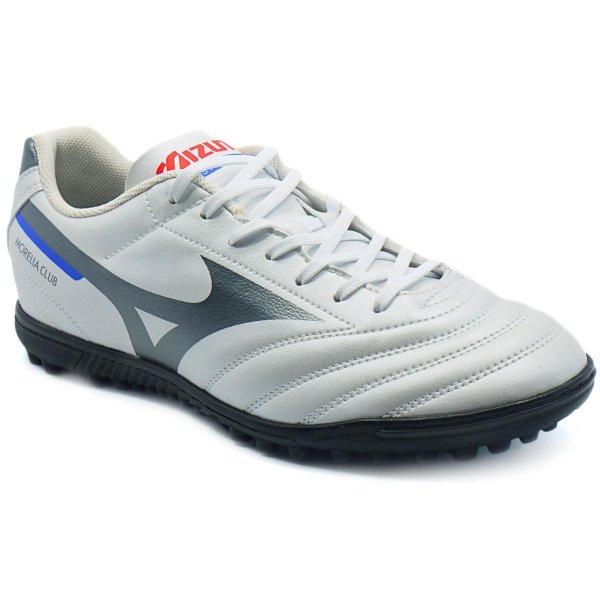 Chuteira Society Mizuno Morelia Club AS Masculina - Branco e Prata