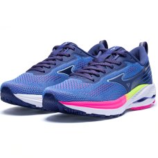 Tênis Mizuno Wave Vitality 4 Feminino - Azul e Rosa