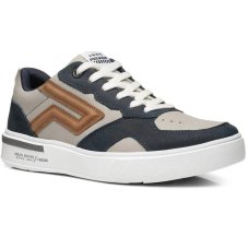Tênis Couro Pegada Silver Casual Masculino - Bege e Preto