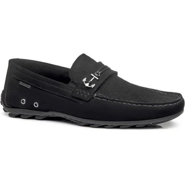 Mocassim Couro Pegada Âncora 140913 Masculino - Preto