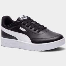 Tênis Puma Court Classic Clean Masculino - Preto e Branco