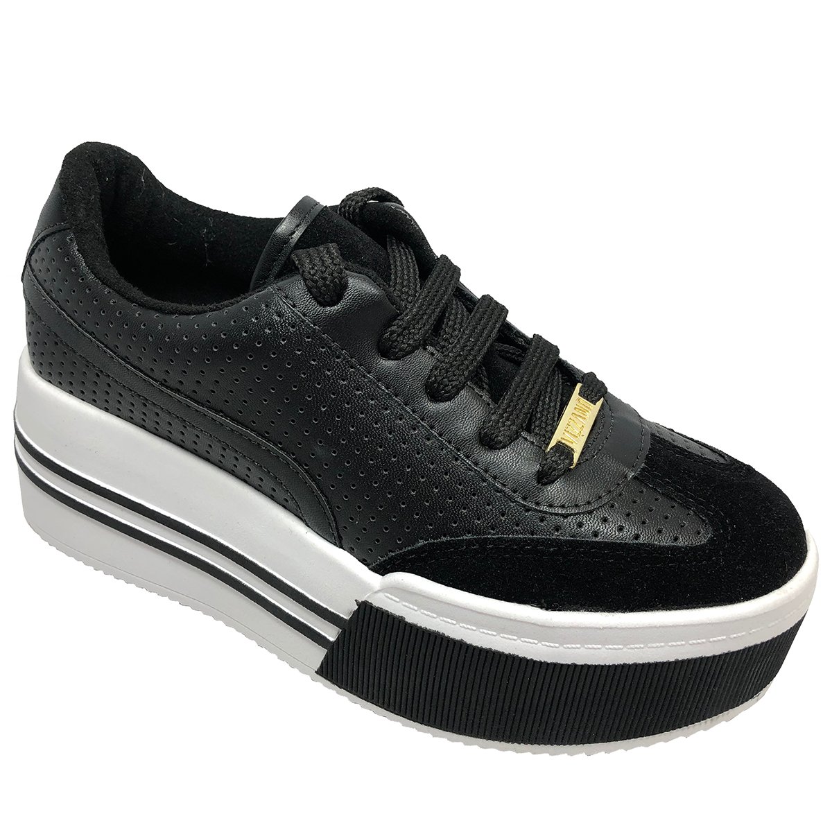 tenis feminino branco com listras pretas