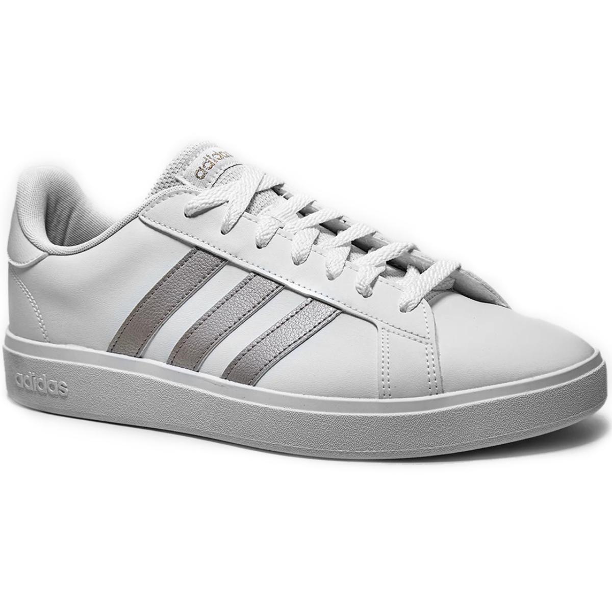 Tenis adidas feminino branco com prata shops