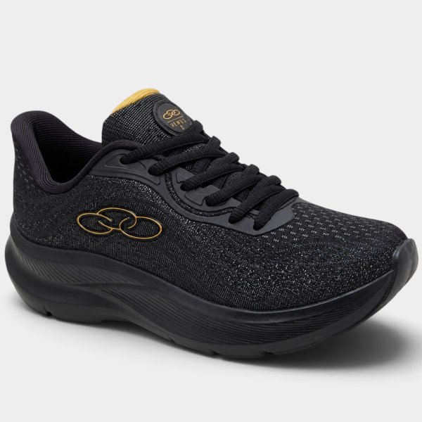 Tênis Olympikus Venus 3 Feminino - Preto e Dourado