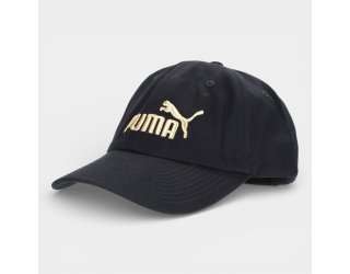 Boné Puma Aba Curva Essentials - Preto e Dourado Boné Puma Aba Curva Essentials - Preto e Dourado