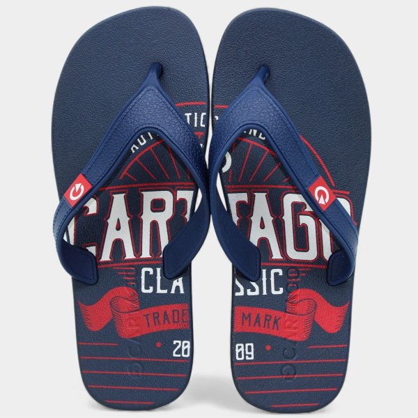 Chinelo Cartago Dakar Masculino - Azul e Vermelho