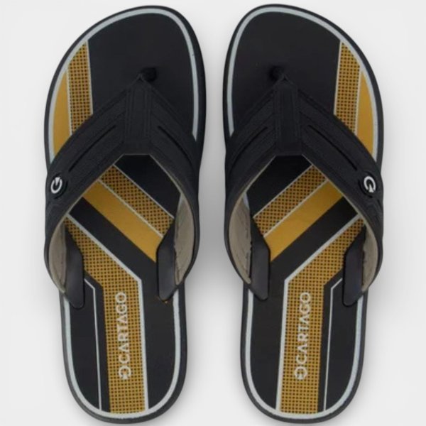 Chinelo Cartago Palermo II Masculino - Preto e Amarelo
