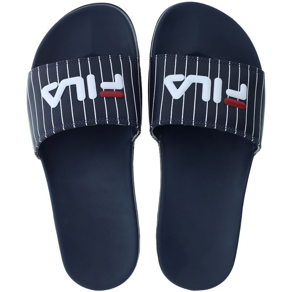 Chinelo Slide Fila Drifter Basic - Marinho e Branco