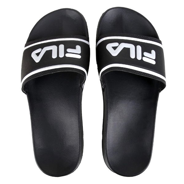 Chinelo Slide Fila Drifter Stripes Masculino - Preto e Prata