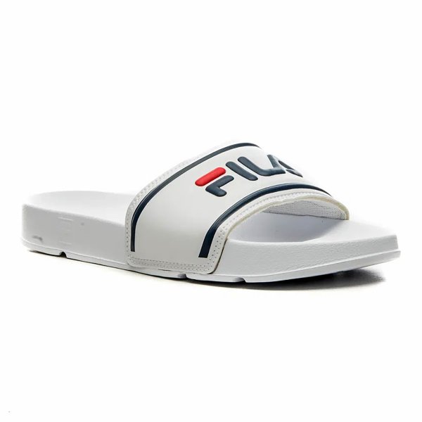 Chinelo Slide Fila Drifter Stripes Masculino - Branco e Marinho