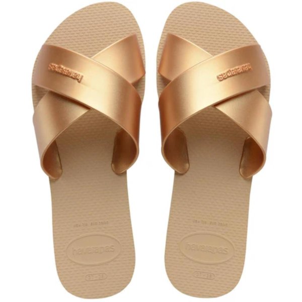 Rasteira Havaianas Aqua Metálica Feminina - Dourado
