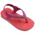 Chinelo Havaianas Baby Brasil Logo Menina - Coral e Roxo