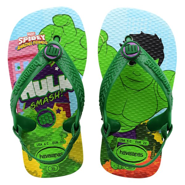 Chinelo Havaianas Infantil Baby Marvel - Verde