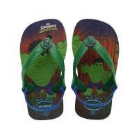 Chinelo Havaianas Infantil Baby Marvel - Verde e Azul