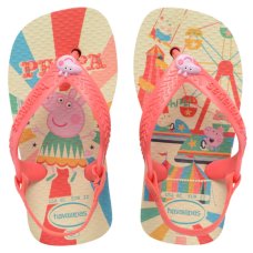 Chinelo Havaianas Baby Peppa Pig Menina - Bege e Rosa