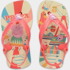 Chinelo Havaianas Baby Peppa Pig Menina - Bege e Rosa