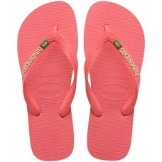 Chinelo Havaianas Brasil Logo - Coral