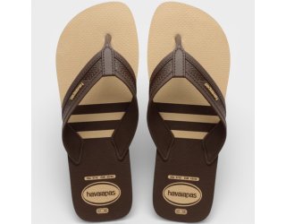 Chinelo Havaianas City Basic Fc Masculino - Bege e Marrom