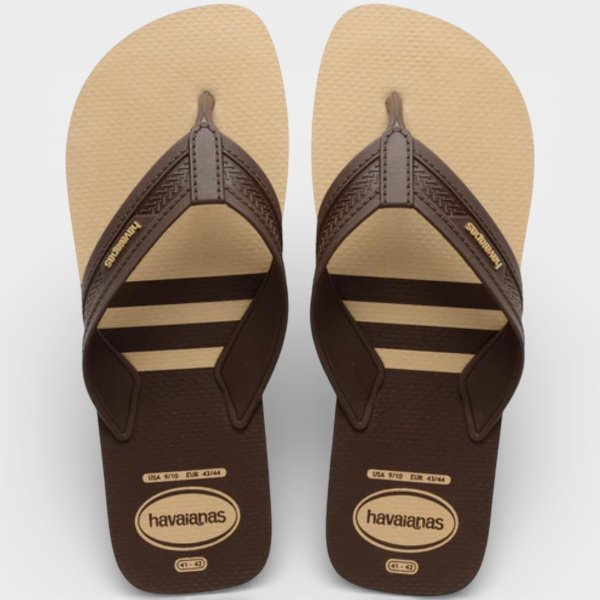 Chinelo Havaianas City Basic Fc Masculino - Bege e Marrom