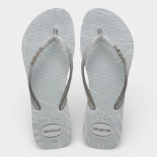 Chinelo Havaianas Slim Glitter Edge Feminino - Prata Chinelo Havaianas Slim Glitter Edge Feminino - Prata