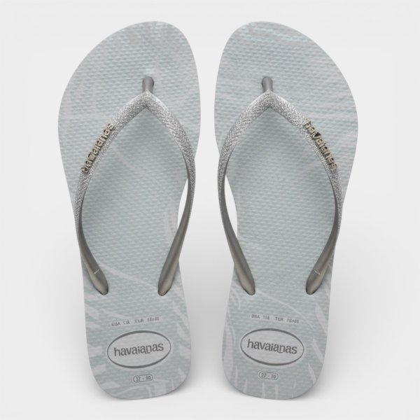 Chinelo Havaianas Slim Glitter Edge Feminino - Prata