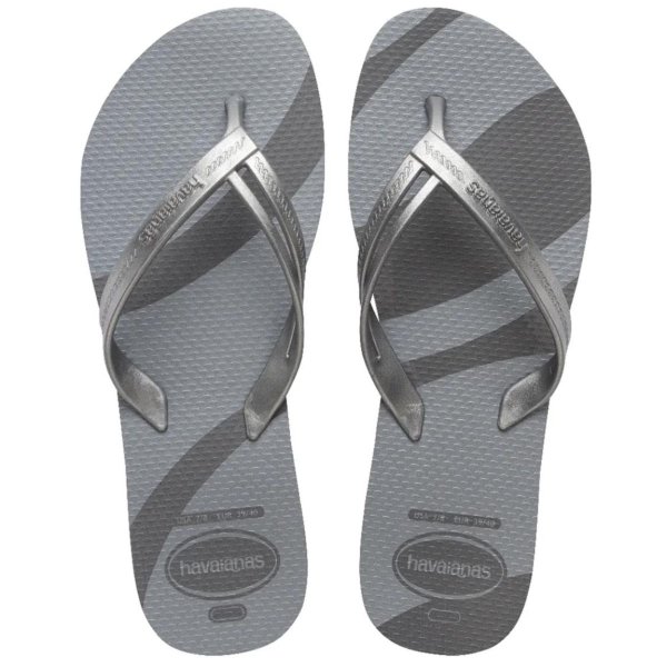 Chinelo Havaianas Elegance Print Metalizado Feminino - Cinza