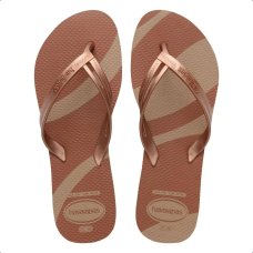 Chinelo Havaianas Elegance Print Metalizado Feminino - Marrom Chinelo Havaianas Elegance Print Metalizado Feminino - Marrom