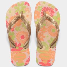 Chinelo Infantil Havaianas Flores Menina - Rosa e Laranja Chinelo Infantil Havaianas Flores Menina - Rosa e Laranja