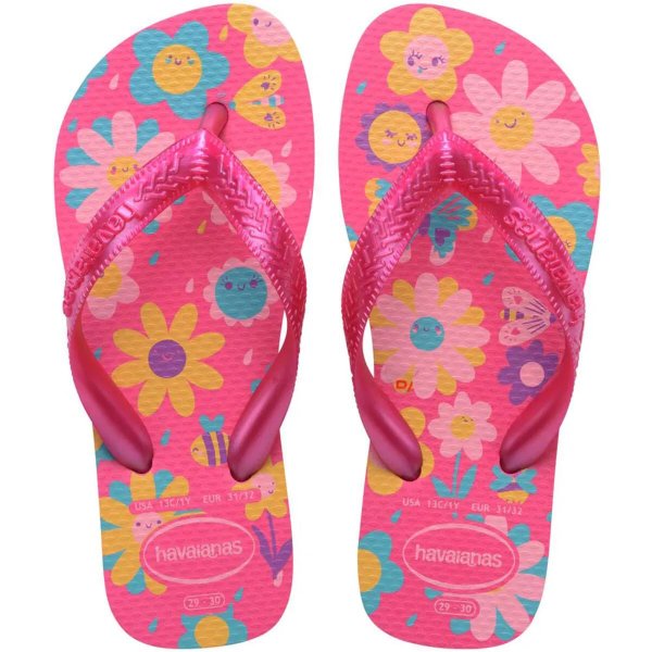 Chinelo Infantil Havaianas Flores Kids - Rosa