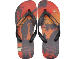 Chinelo Havaianas Hype FC - Preto e Laranja