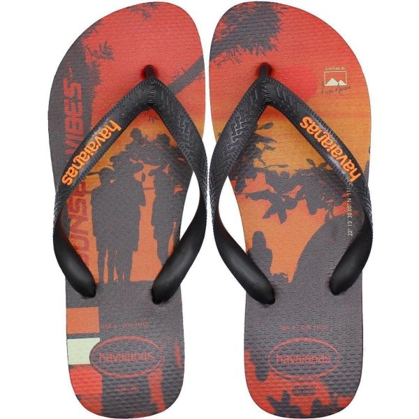 Chinelo Havaianas Hype FC - Preto e Laranja