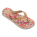 Chinelo Havaianas Kids Flores Fc Feminino - Rosa e Dourado