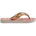Chinelo Havaianas Kids Flores Fc Feminino - Rosa e Dourado