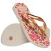 Chinelo Havaianas Kids Flores Fc Feminino - Rosa e Dourado