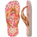 Chinelo Havaianas Kids Flores Fc Feminino - Rosa e Dourado