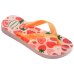 Chinelo Havaianas Kids Flores Menina - Laranja e Rosa