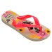 Chinelo Infantil Havaianas Kids Flores Feminino - Rosa e Bege