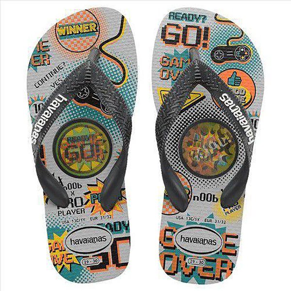 Chinelo Infantil Havaianas Kids Top Holographic - Cinza