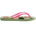 Chinelo Havaianas Slim Pets Feminino - Verde e Rosa