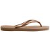 Chinelo Havaianas Slim Square Logo Metallic Feminino - Bege