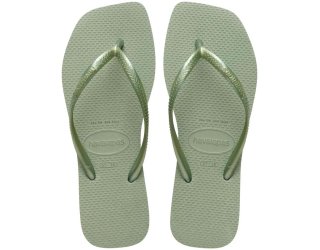 Chinelo Havaianas Slim Square Logo Metallic Feminino - Verde