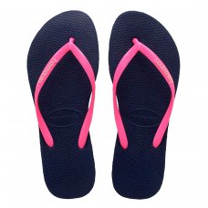 Sandália Havaianas Slim Logo Pop-Up Feminina - Marinho