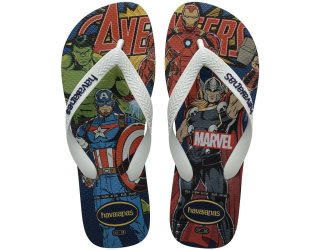 Chinelo Havaianas Top Marvel Classics - Marinho e Branco