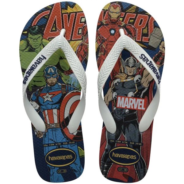 Chinelo Havaianas Top Marvel Classics - Marinho e Branco