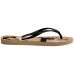 Chinelo Havaianas Slim Pets Feminino - Bege e Preto