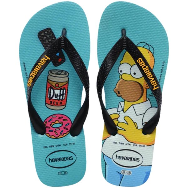 Chinelo Havaianas Simpsons Masculino - Azul e Amarelo