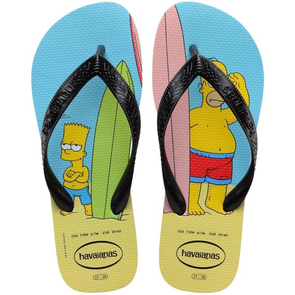 Chinelo Havaianas Simpsons Masculino - Azul e Preto