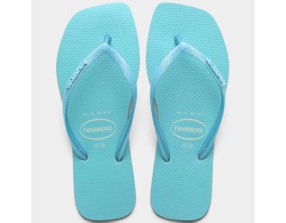 Chinelo Havaianas Slim Square Glitter Neon Feminino - Azul Chinelo Havaianas Slim Square Glitter Neon Feminino - Azul